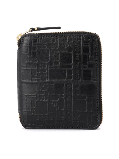 Comme Des Garçons Black Printed Leather Wallet In Nero