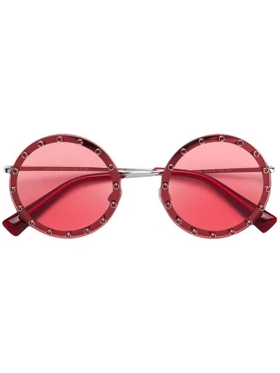 Valentino Eyewear  Garavani Round Sunglasses - Red In Red