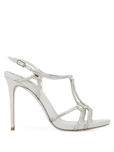 René Caovilla Selina Sandals In L001 Silvery