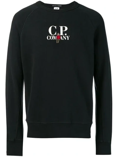 C.p. Company Cp Company Logo Print Sweater - Black