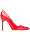 Manolo Blahnik Bb Pointed Toe Pumps In Red