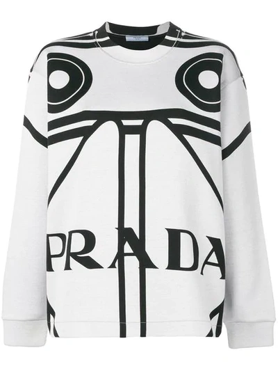 Prada Printed Sweatshirt In White