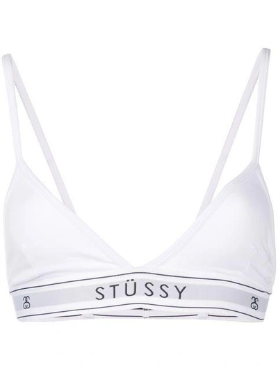 Stussy Logo Band Triangle Bra - White