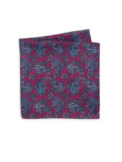Saks Fifth Avenue Collection Silk Polka Dot & Paisley Pocket Scarf In Pink Blue