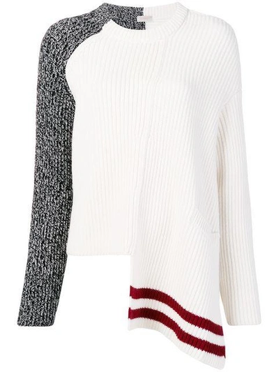 Mrz Asymmetric Ribbed Knit Sweater In White