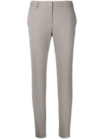 Tonello Tapered Houndstooth Patterned Trousers - Neutrals