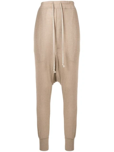 Rick Owens Drop-crotch Track Pants In Neutrals