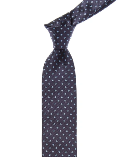 Canali Blue Abstract Silk Tie