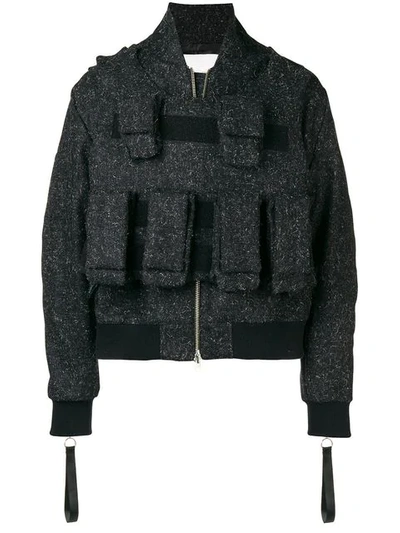 Matthew Miller Barric Wool Bomber Jacket In Black Multi