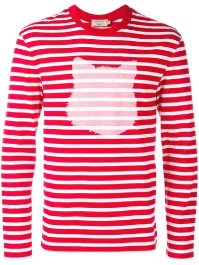 Maison Kitsuné Horizontal Stripe T-shirt - Red