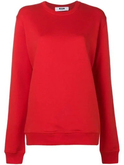 Msgm Rear Print Sweater - Red