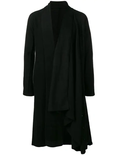 Yohji Yamamoto Long Open Coat - Black