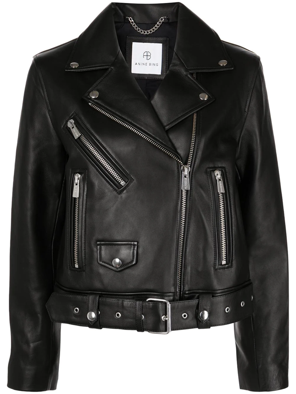 Anine Bing Benjamin Leather Biker Jacket In Black | ModeSens