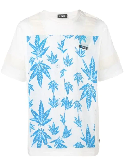 Upww Leaf Print T-shirt In White