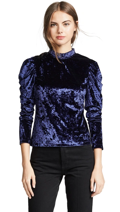 Endless Rose Mock Neck Top In Navy