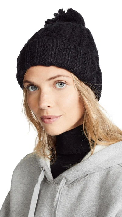 Hat Attack Soft Cable Beanie Hat In Black