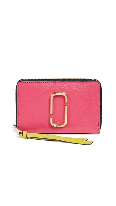 Marc Jacobs Snapshot Standard Small Leather Wallet In Peony Multi