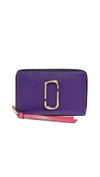 Marc Jacobs Snapshot Standard Small Leather Wallet In Violet Multi