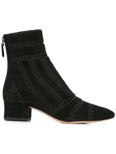 Alexandre Birman Embroidered Ankle Boot - Black