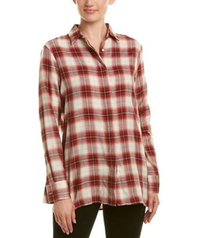 Maje Plaid Woven Shirt In Red