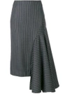 Thom Browne Draped Chalk Stripe Skirt - Grey