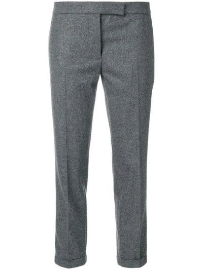 Thom Browne Flannel Lowrise Skinny Trouser In Grey