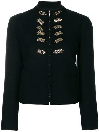 Nina Ricci Leaf Embellished Jacket - Black