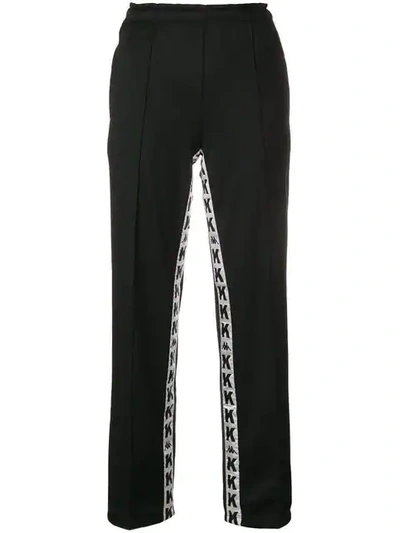 Kappa Logo Stripe Track Trousers In Black
