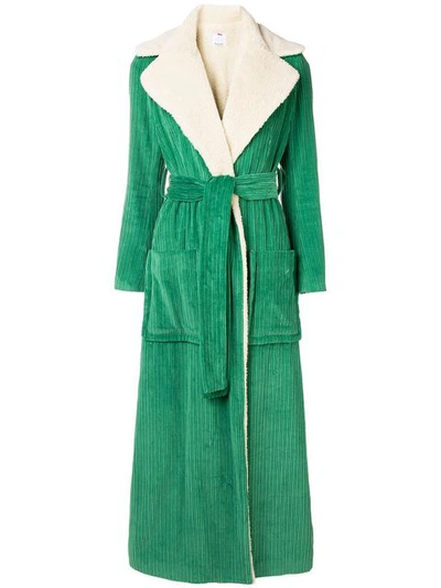 Ultràchic Belted Corduroy Coat - Green