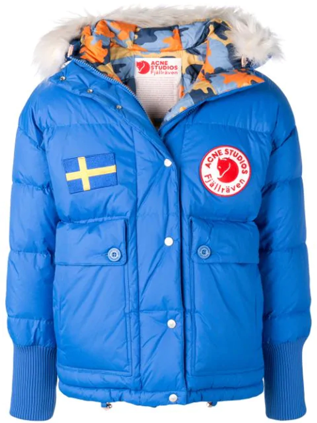 Acne Studios X Fjällräven Reversible Down Jacket In Blue | ModeSens