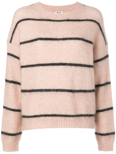 Acne Studios Rhira Striped Mohair-blend Sweater In Pink | ModeSens