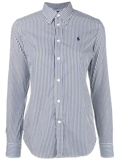 ralph lauren blue pinstripe shirt