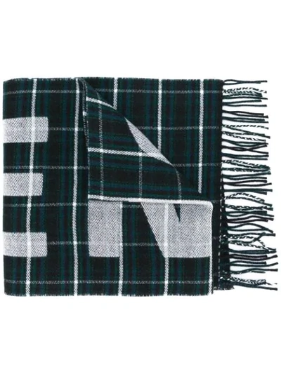 Balenciaga Logo Printed Scarf - Blue