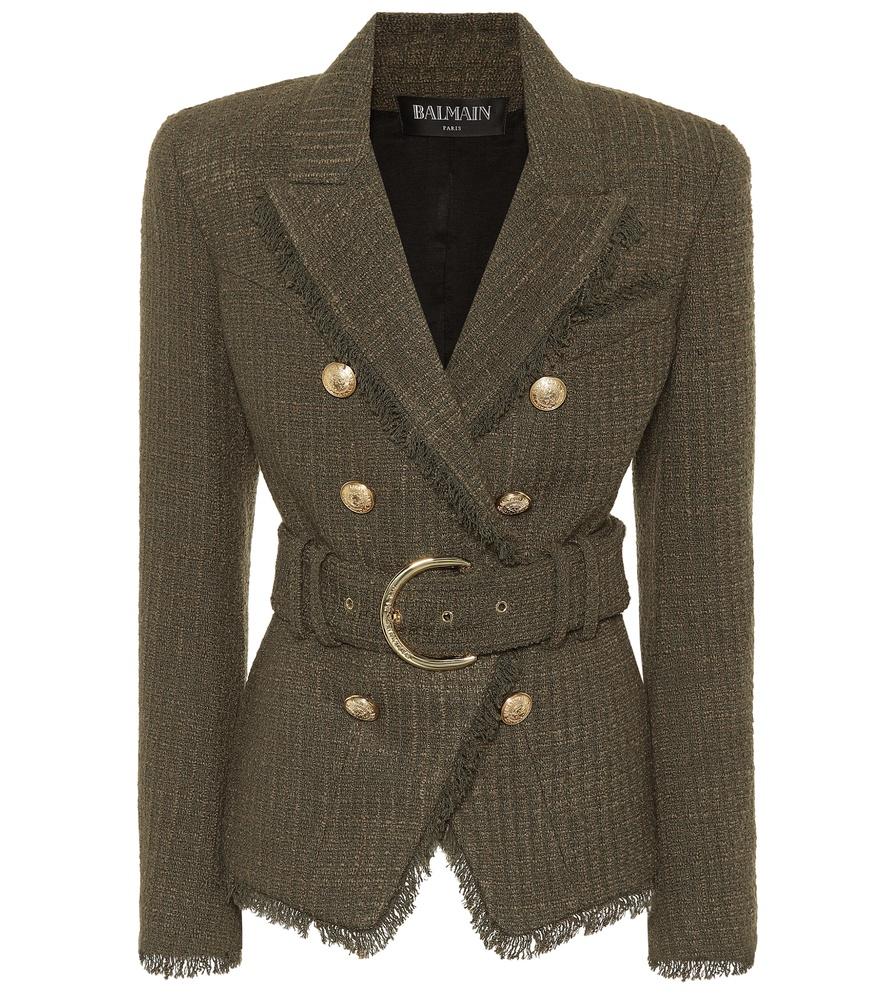 balmain blazer green