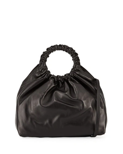 The Row Medium Double Circle Bag In Lamb Leather In Black