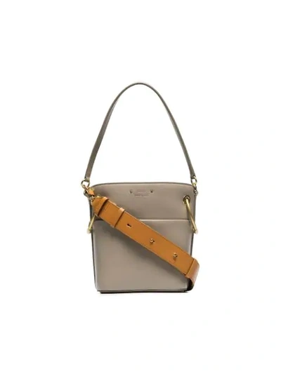 Chloé Grey Roy Small Leather Bucket Bag In Neutrals