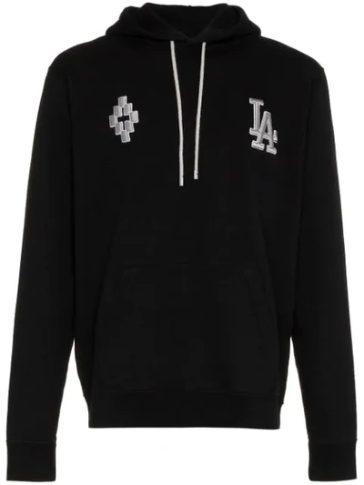 Marcelo Burlon County Of Milan La Dodgers-embroidered Cotton Hooded Sweatshirt In Black