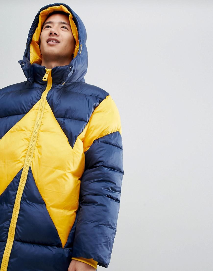 wrangler blue & yellow padded jacket