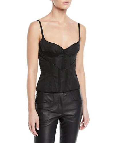 Olivier Theyskens Adjustable Bra And Corset With Silk Ribbon Details In Black