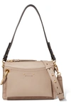 Chloé Roy Day Leather And Suede Shoulder Bag In Motty Grey