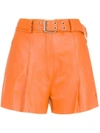 Nk Leather Shorts In Yellow