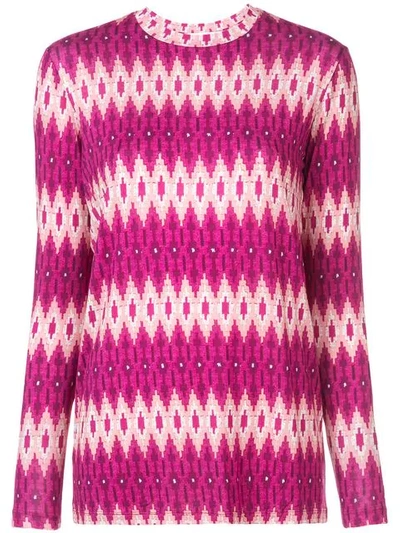 Prabal Gurung Geometric Fitted Sweater In Pink
