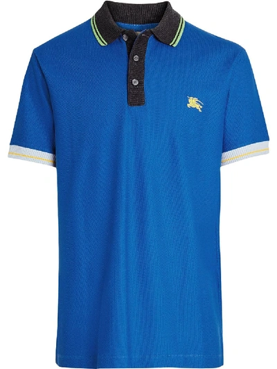 Burberry Men's Hursford Cotton Polo Shirt In Blue