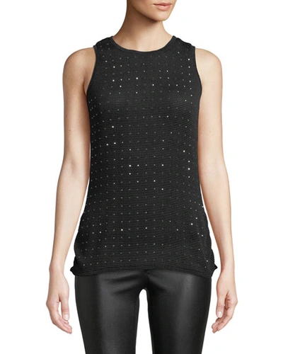 Berek Plus Size Sparkle Time Tank With Mesh Backing In Black