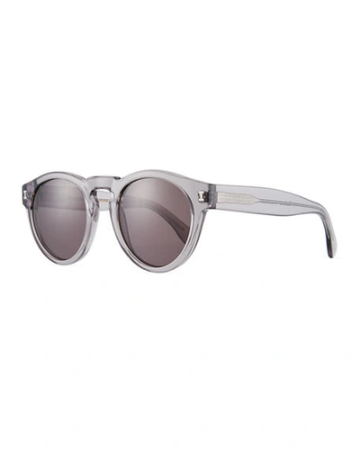 Illesteva Leonard Slim-fit Round Mirrored Sunglasses In Gray