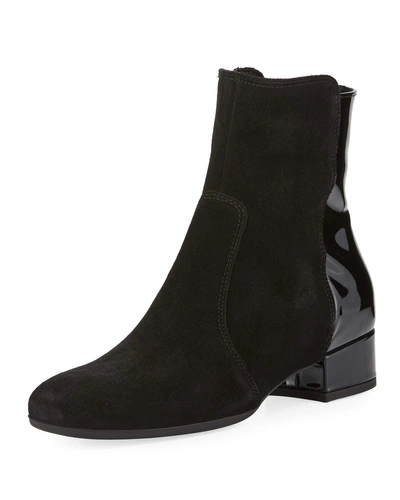 La Canadienne Jil Mixed Zip Booties In Black