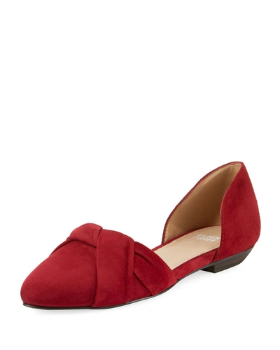 Eileen Fisher Full Suede Two-piece Ballet Flats In Cerise Suede
