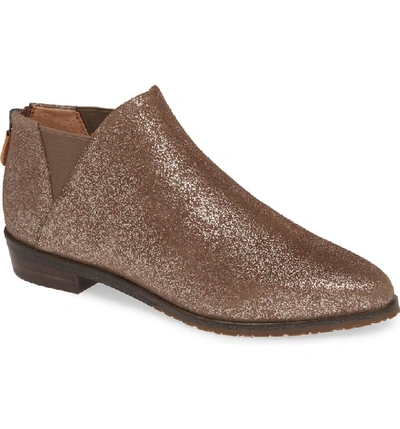 Gentle Souls Neptune Flat Metallic Leather Chelsea Booties In Cocoa Metallic Leather