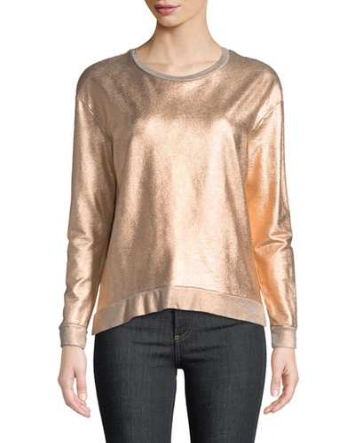 Majestic Long-sleeve Metallic Pullover Sweater