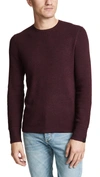 Rag & Bone Gregory Merino Wool Blend Crewneck Sweater In Burgundy